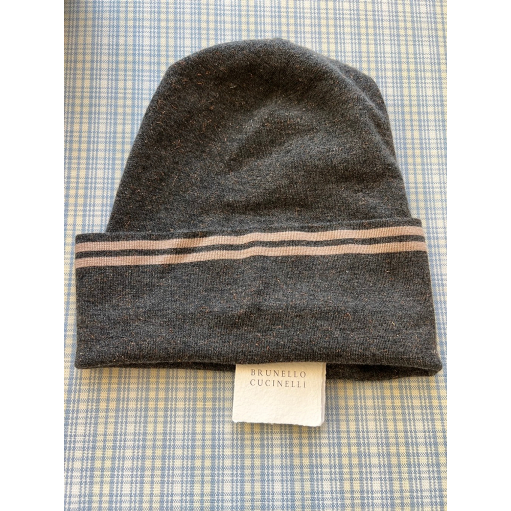 Nwt Women's Brunello Cucinelli Gray Pink Cashmere Beanie M